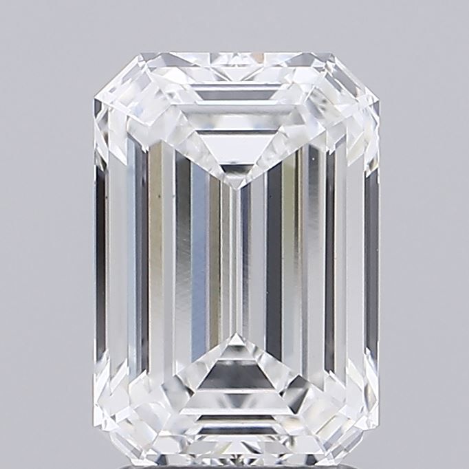 2.19 Carat Emerald Lab Diamond with  Cut Diamond in 14KT  view 1
