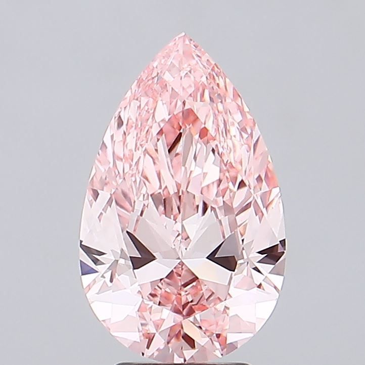 4.01 Carat Pear Lab Diamond with  Cut Diamond in 14KT  view 1
