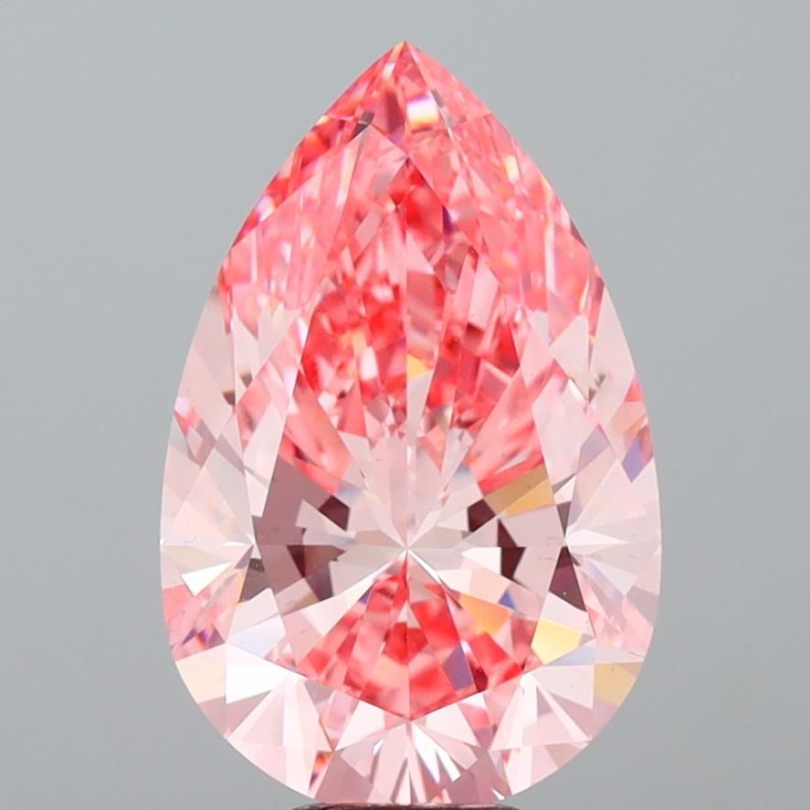 8.51 Carat Pear Lab Diamond with  Cut Diamond in 14KT  view 1
