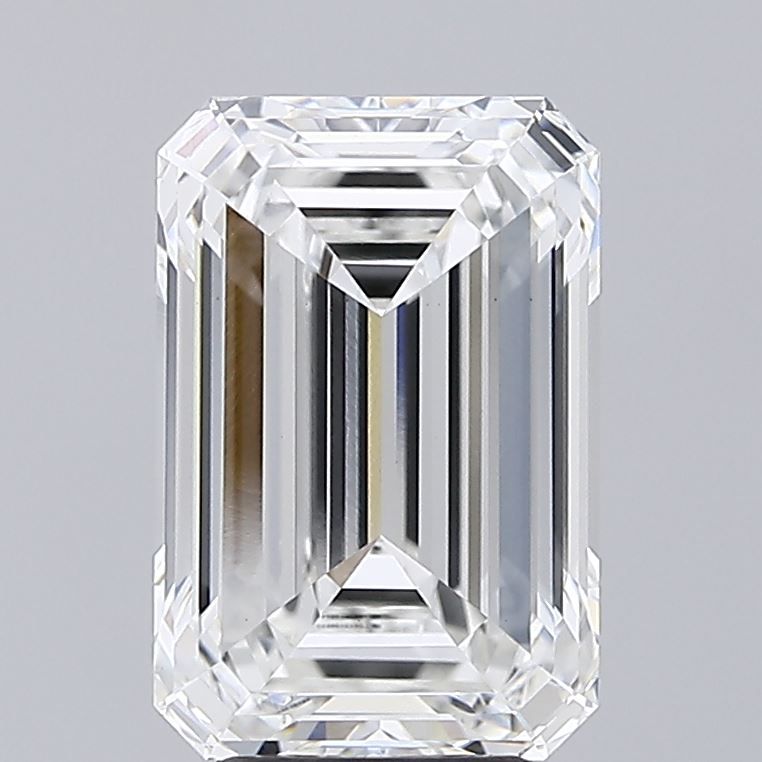 5.0 Carat Emerald Lab Diamond with  Cut Diamond in 14KT  view 1

