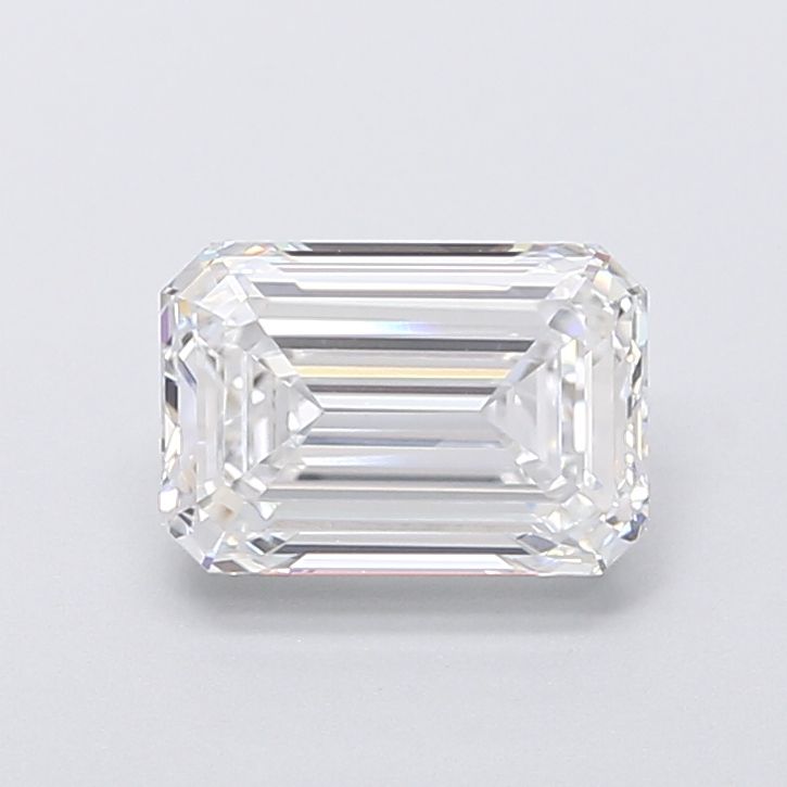 2.4 Carat Emerald Lab Diamond with  Cut Diamond in 14KT  view 1

