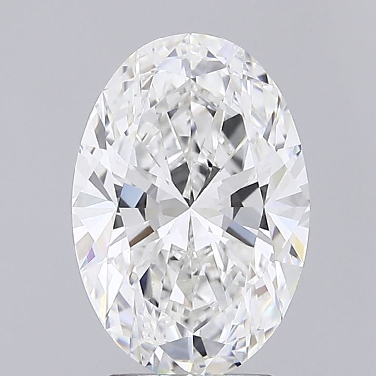 2.86 Carat Oval Lab Diamond with  Cut Diamond in 14KT  view 1
