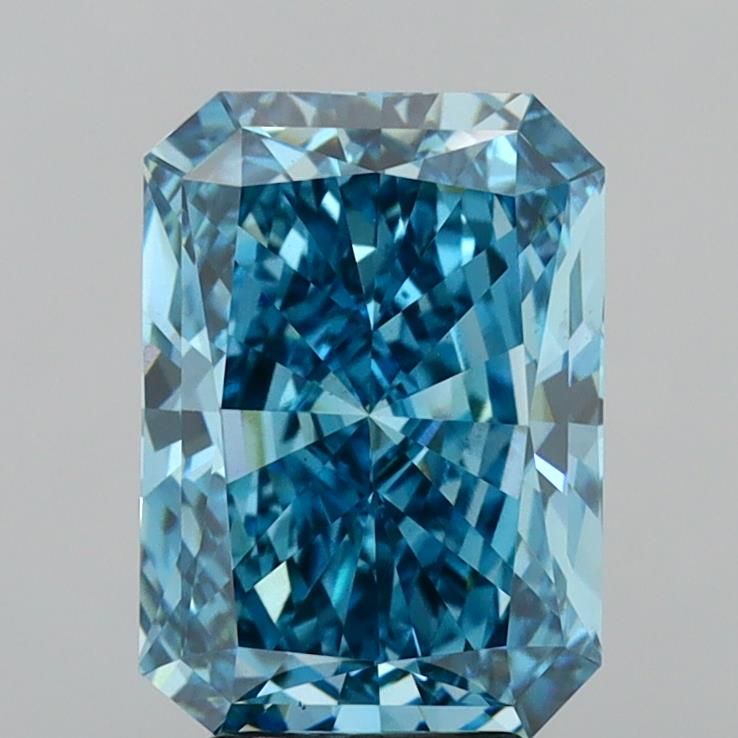 4.08 Carat Radiant Lab Diamond with  Cut Diamond in 14KT  view 1
