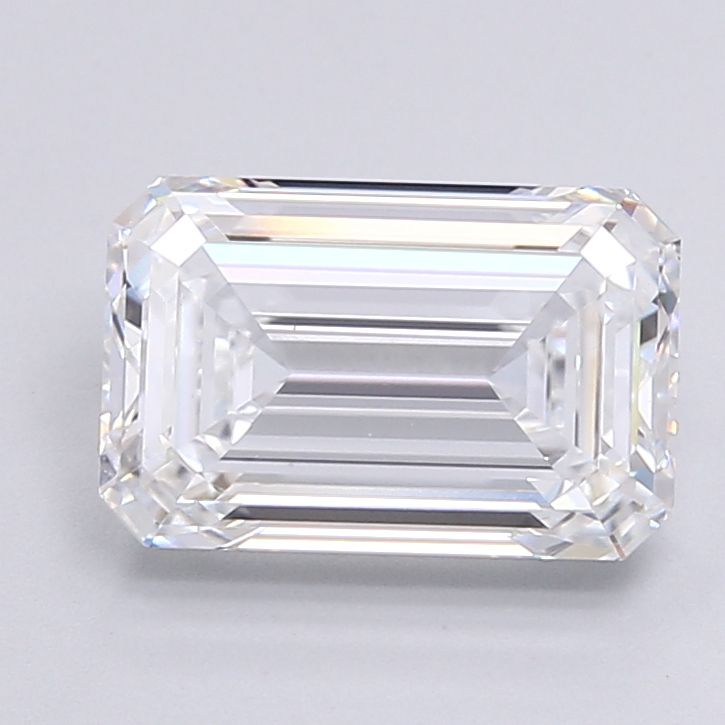 2.92 Carat Emerald Lab Diamond with  Cut Diamond in 14KT  view 1
