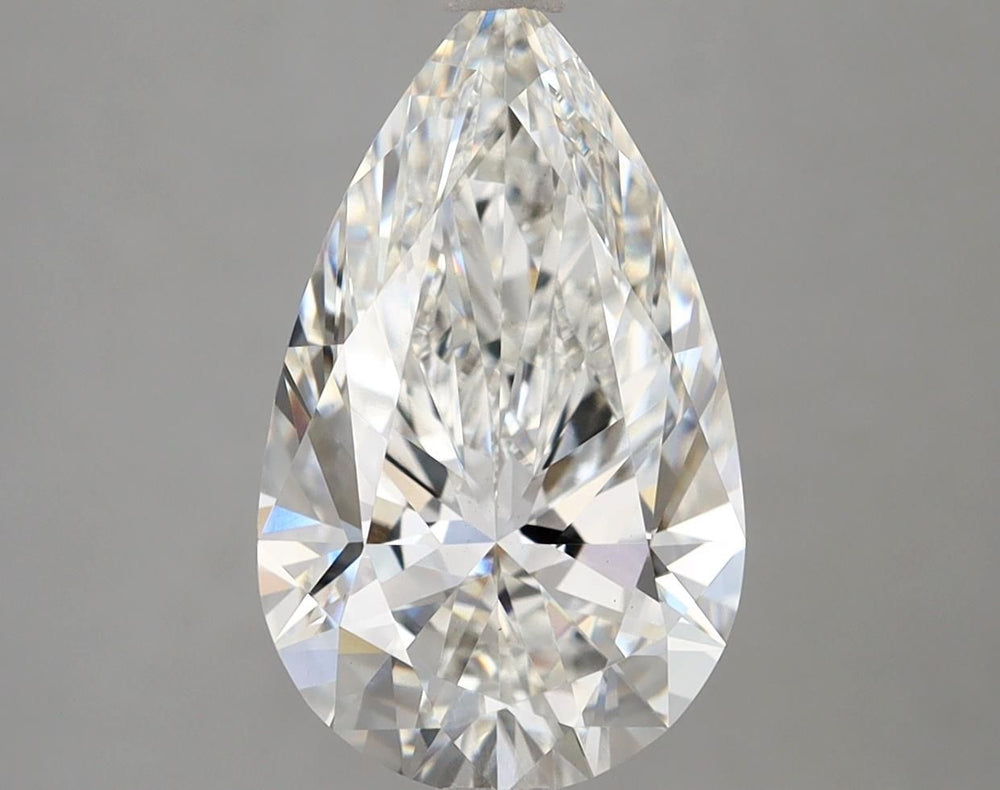 3.34 Carat Pear Lab Diamond with  Cut Diamond in 14KT  view 1

