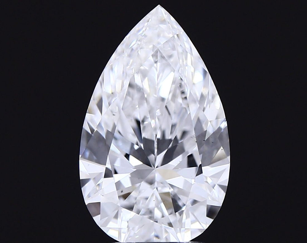 3.02 Carat Pear Lab Diamond with  Cut Diamond in 14KT  view 1
