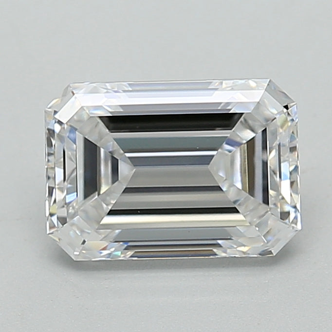 2.03 Carat Emerald Lab Diamond with  Cut Diamond in 14KT  view 1
