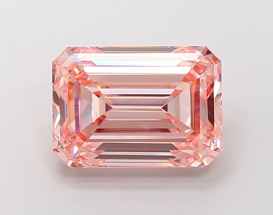 7.5 Carat Emerald Lab Diamond with  Cut Diamond in 14KT  view 1
