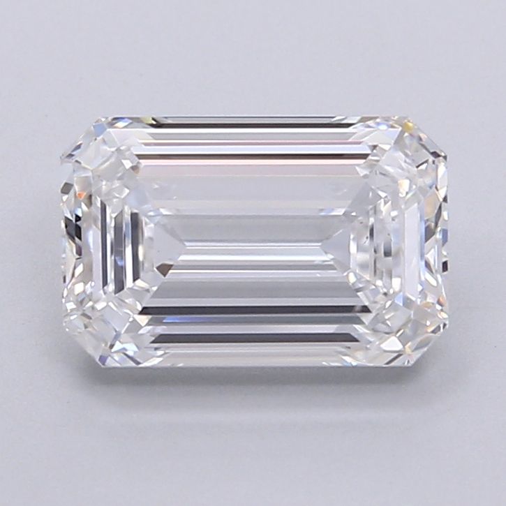 2.23 Carat Emerald Lab Diamond with  Cut Diamond in 14KT  view 1
