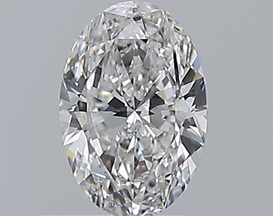 0.5 Carat Oval Natural Diamond with  Cut Diamond in 14KT  view 1
