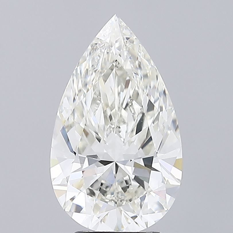 4.01 Carat Pear Lab Diamond with  Cut Diamond in 14KT  view 1
