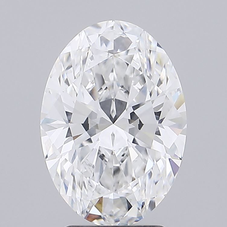 3.09 Carat Oval Lab Diamond with  Cut Diamond in 14KT  view 1

