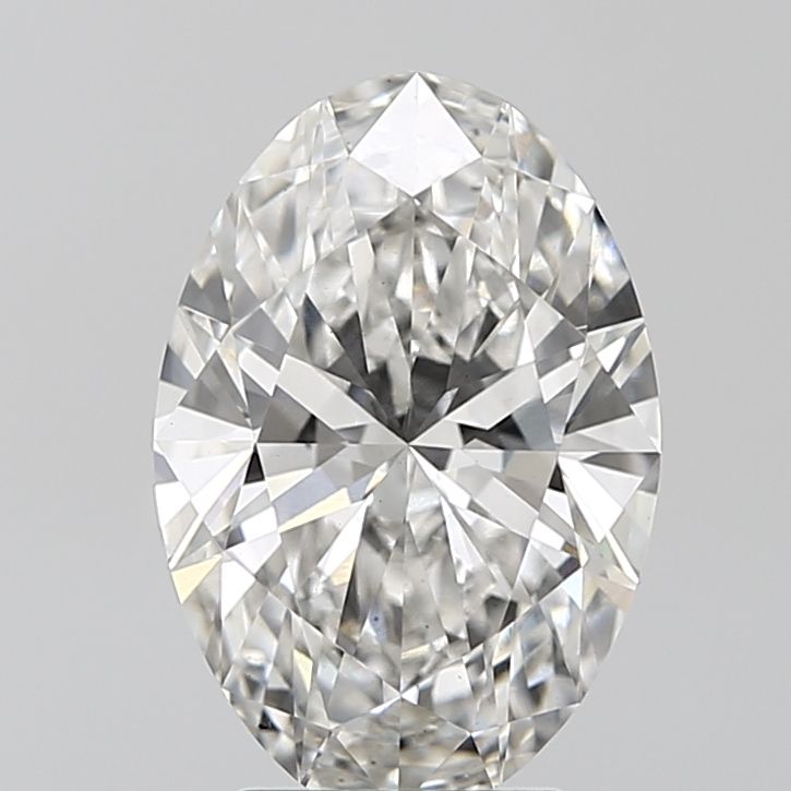 3.01 Carat Oval Lab Diamond with  Cut Diamond in 14KT  view 1
