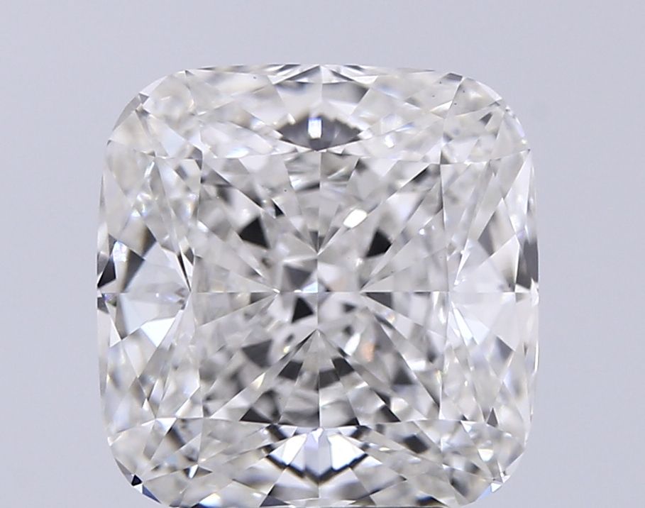 4.26 Carat Cushion Lab Diamond with  Cut Diamond in 14KT  view 1
