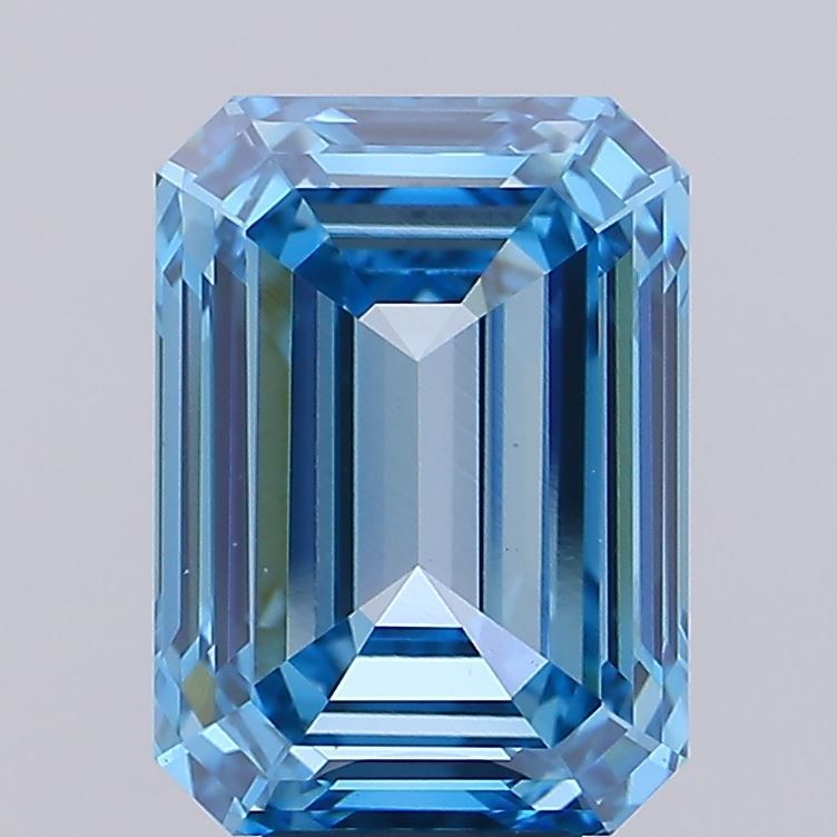 8.03 Carat Emerald Lab Diamond with  Cut Diamond in 14KT  view 1
