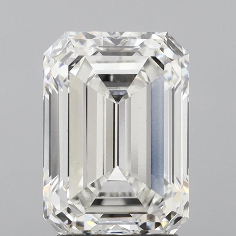 2.9 Carat Emerald Lab Diamond with  Cut Diamond in 14KT  view 1
