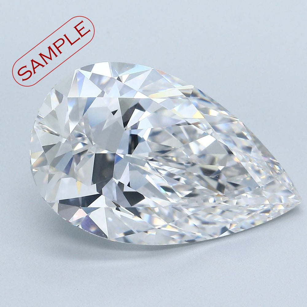 3.01 Carat Pear Lab Diamond with  Cut Diamond in 14KT  view 1
