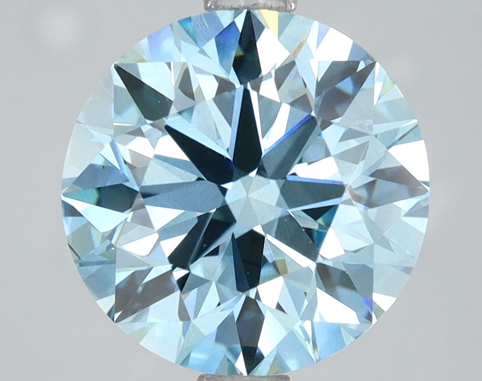 3.31 Carat Round Lab Diamond with  Cut Diamond in 14KT  view 1

