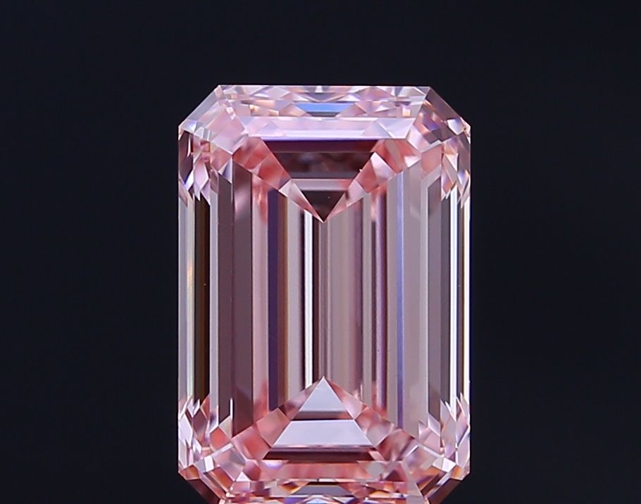 4.06 Carat Emerald Lab Diamond with  Cut Diamond in 14KT  view 1
