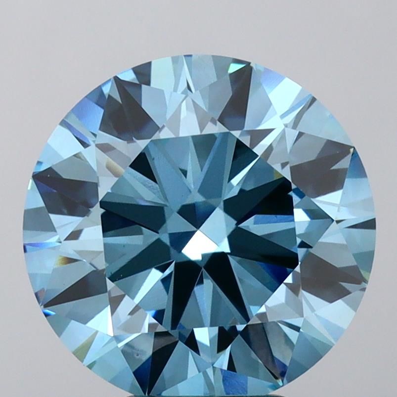 6.17 Carat Round Lab Diamond with  Cut Diamond in 14KT  view 1

