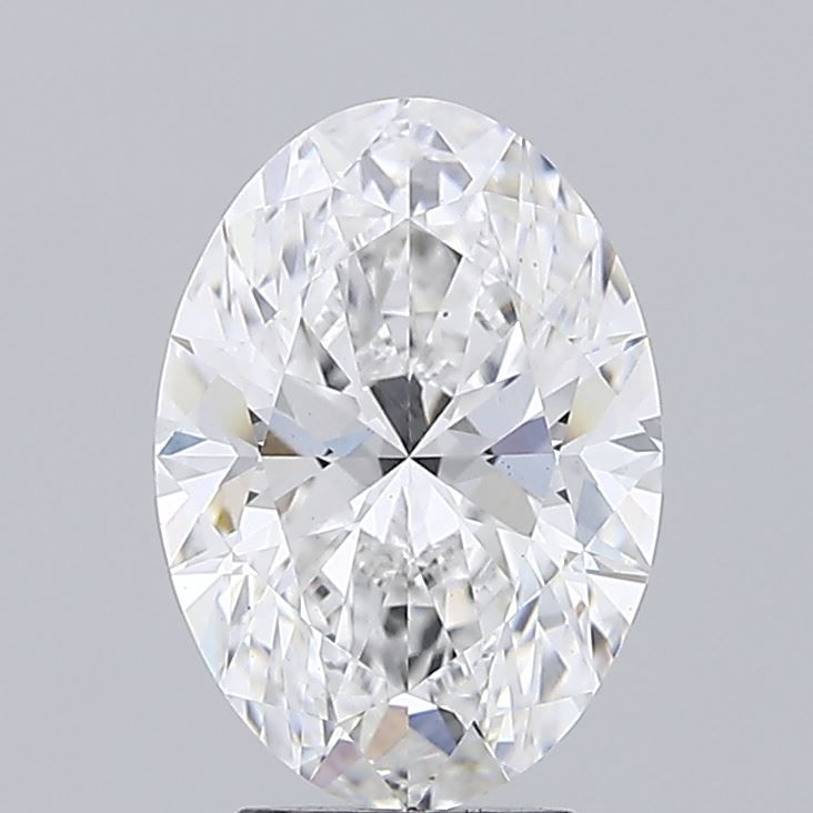 3.08 Carat Oval Lab Diamond with  Cut Diamond in 14KT  view 1
