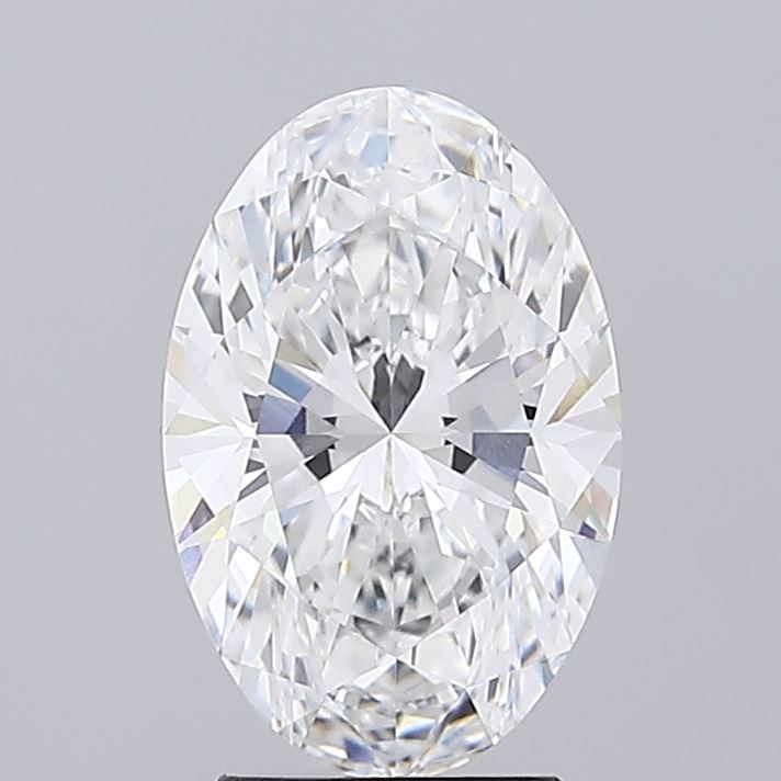 3.02 Carat Oval Lab Diamond with  Cut Diamond in 14KT  view 1
