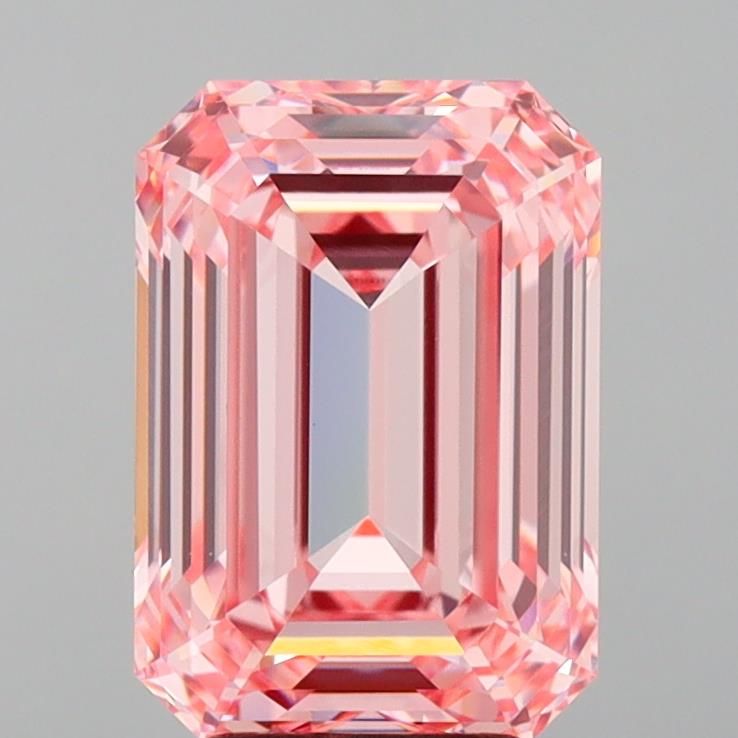 4.42 Carat Emerald Lab Diamond with  Cut Diamond in 14KT  view 1
