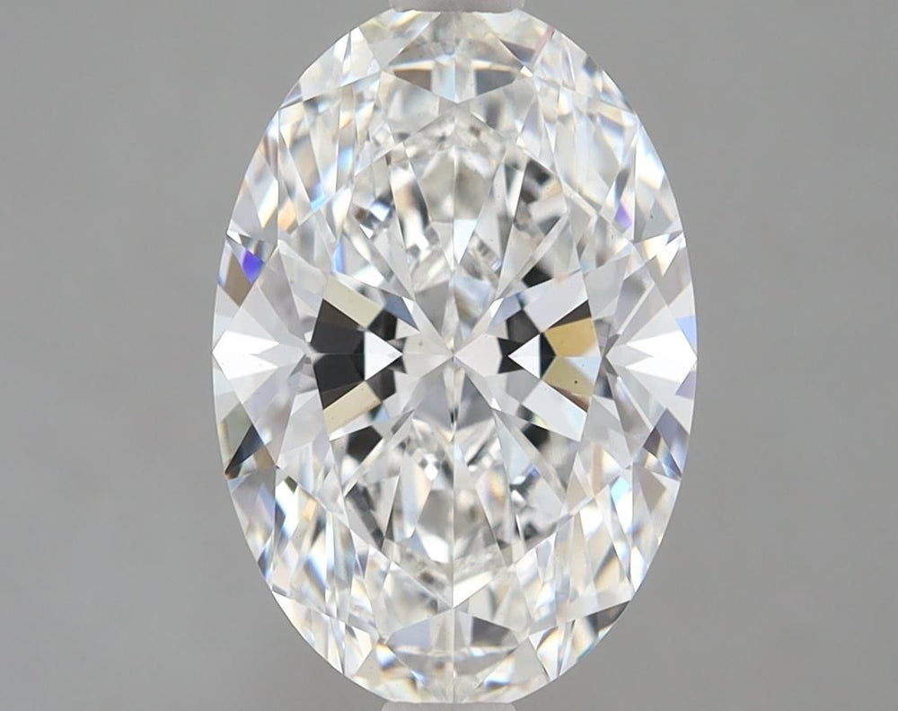 3.32 Carat Oval Lab Diamond with  Cut Diamond in 14KT  view 1
