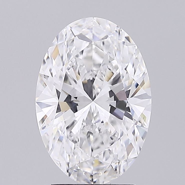 3.23 Carat Oval Lab Diamond with  Cut Diamond in 14KT  view 1
