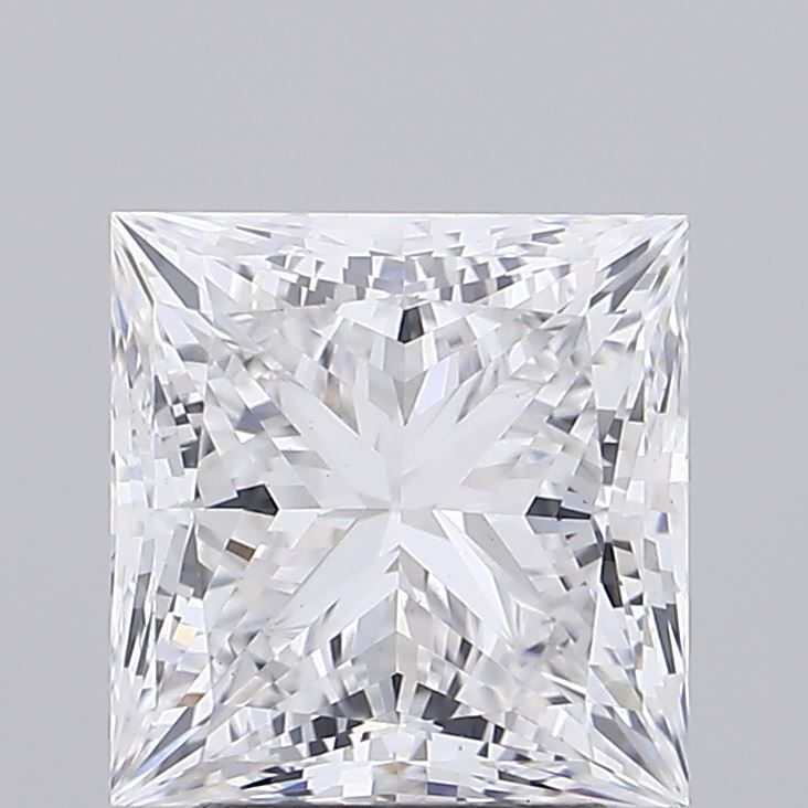 3.07 Carat Princess Lab Diamond with  Cut Diamond in 14KT  view 1
