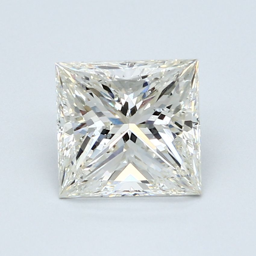 2.61 Carat Princess Natural Diamond with  Cut Diamond in 14KT  view 1
