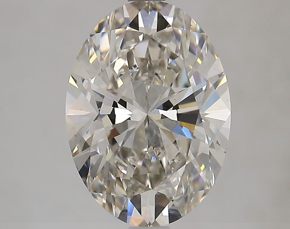 2.47 Carat Oval Lab Diamond with  Cut Diamond in 14KT  view 1
