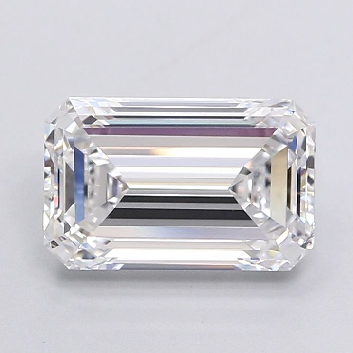 3.0 Carat Emerald Lab Diamond with  Cut Diamond in 14KT  view 1
