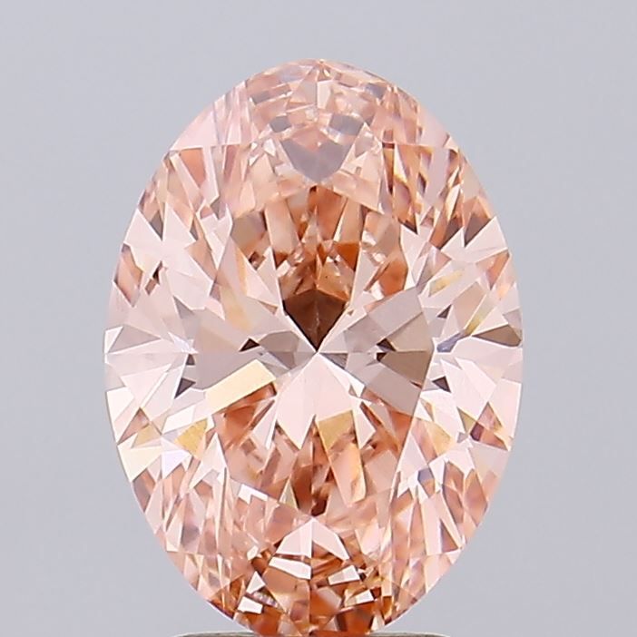 2.51 Carat Oval Lab Diamond with  Cut Diamond in 14KT  view 1
