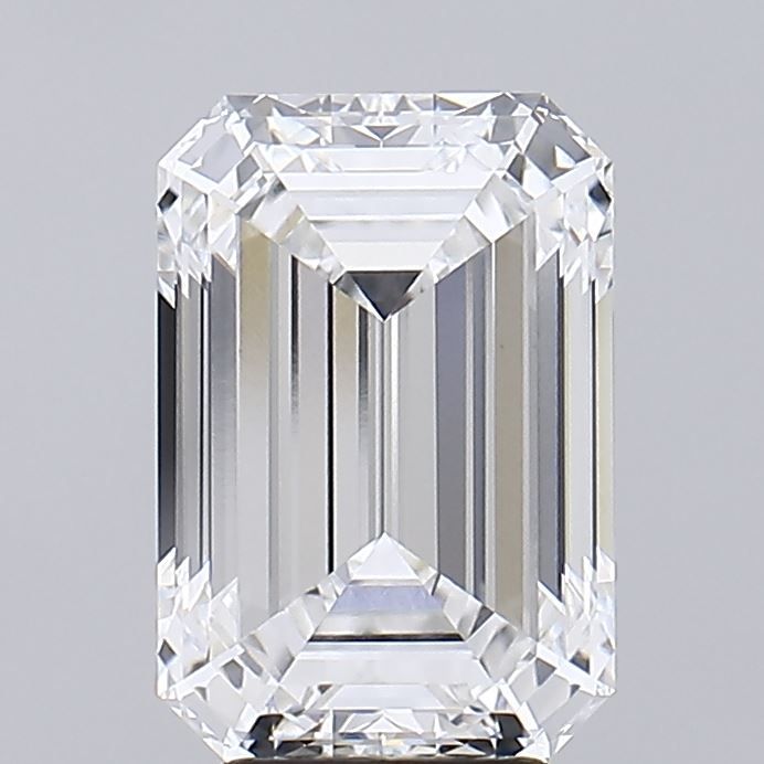 4.32 Carat Emerald Lab Diamond with  Cut Diamond in 14KT  view 1
