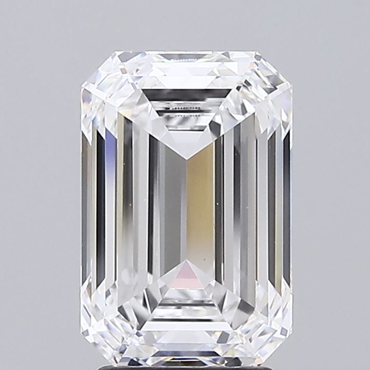 3.56 Carat Emerald Lab Diamond with  Cut Diamond in 14KT  view 1
