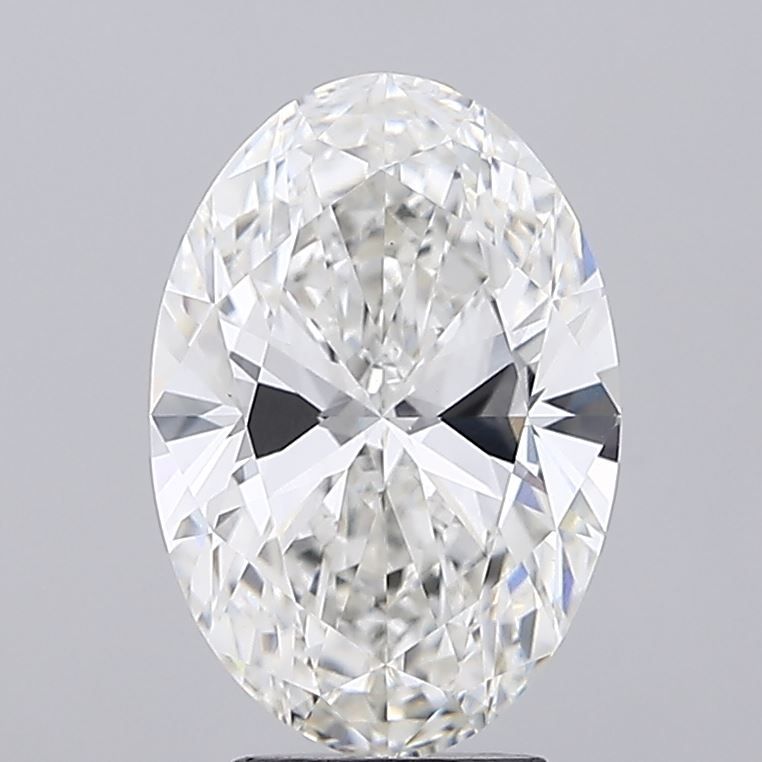 4.01 Carat Oval Lab Diamond with  Cut Diamond in 14KT  view 1
