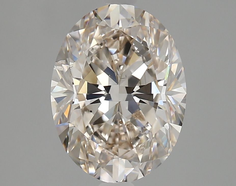 2.51 Carat Oval Natural Diamond with  Cut Diamond in 14KT  view 1
