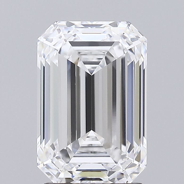 2.15 Carat Emerald Lab Diamond with  Cut Diamond in 14KT  view 1
