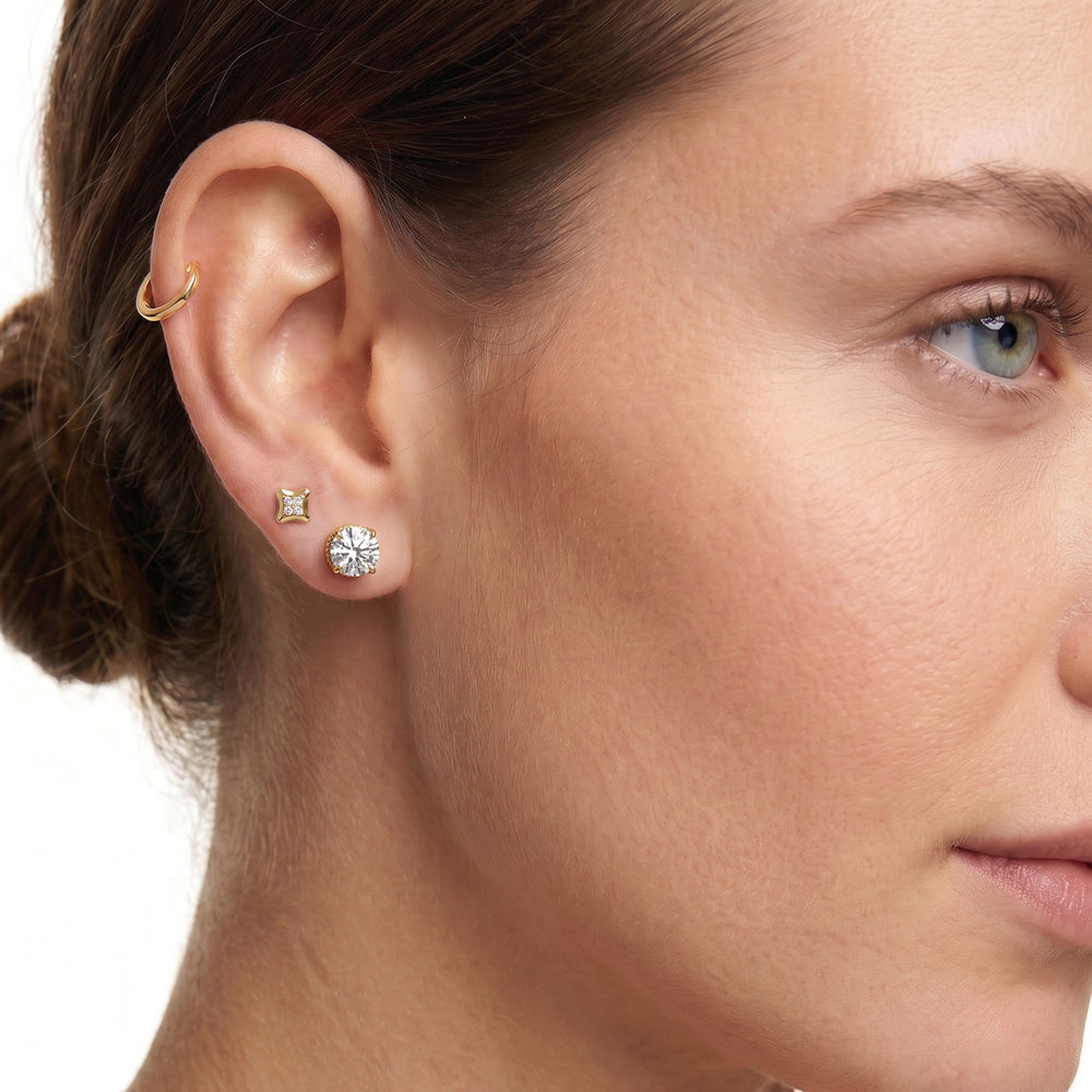 The Seraphine Studs with 14KT Yellow Gold / Lab / 2 1/20 Cut Diamond in 14KT Yellow Gold / Lab / 2 1/20 view 4
