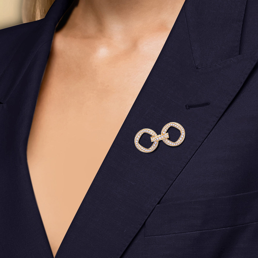 Model Wearing The Bond Brooch view