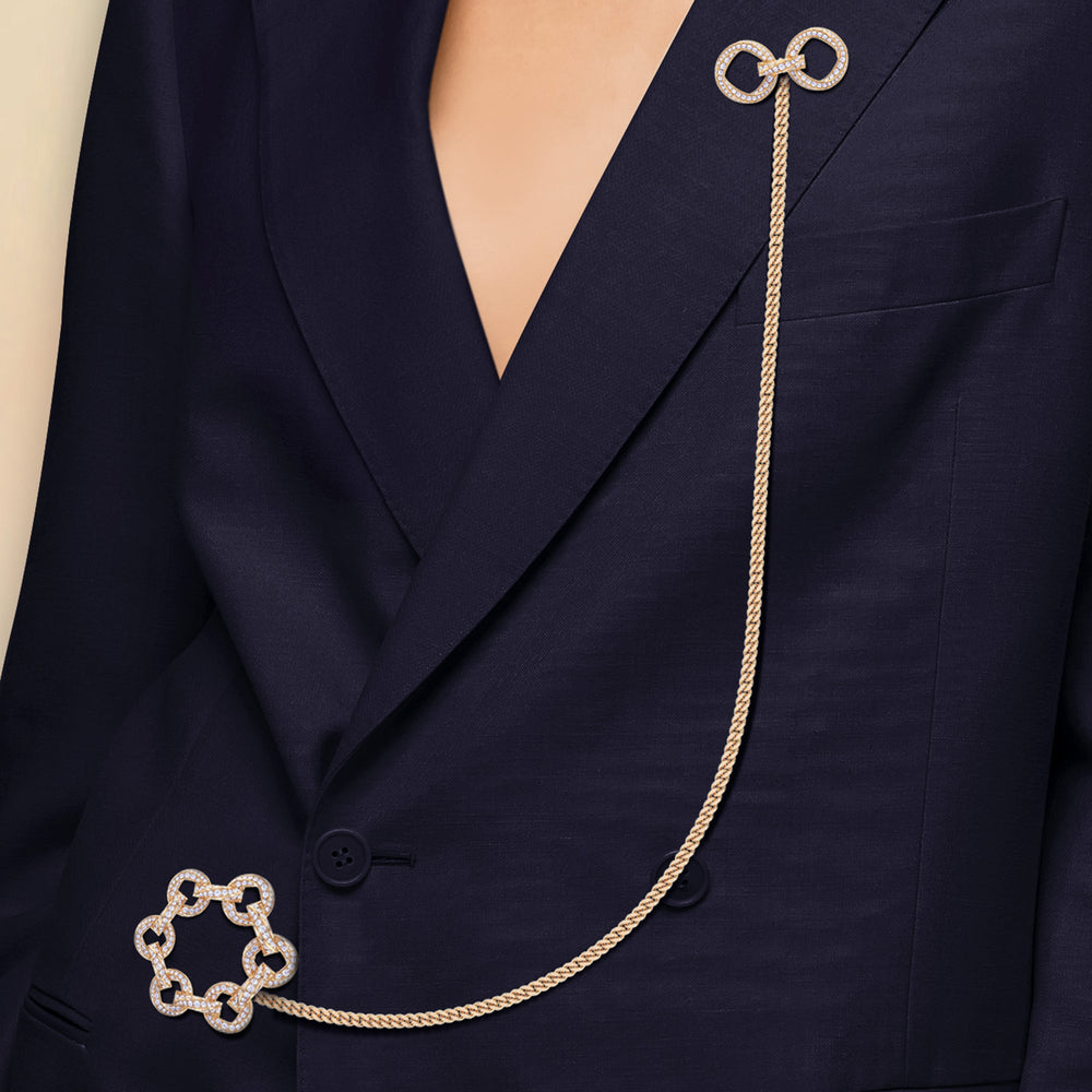 Model Wearing The Bond Brooch view