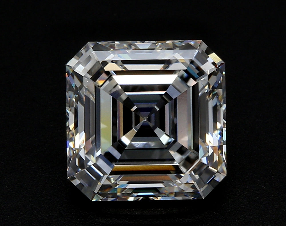 2.11 Carat Asscher Lab Diamond with  Cut Diamond in 14KT  view 1
