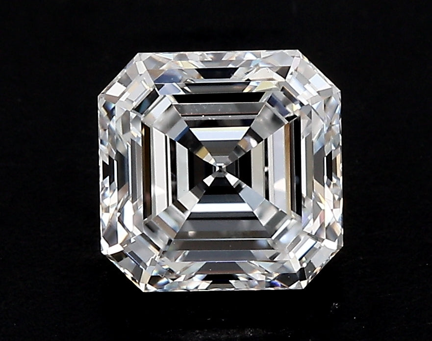 2.08 Carat Asscher Lab Diamond with  Cut Diamond in 14KT  view 1
