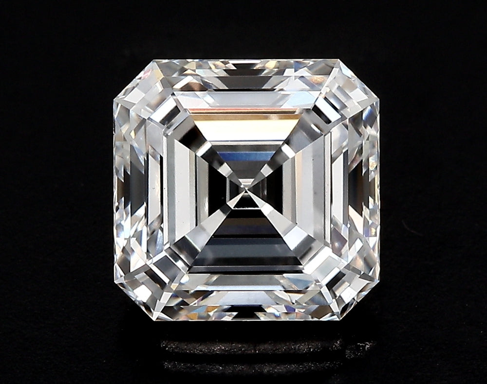 3.04 Carat Asscher Lab Diamond with  Cut Diamond in 14KT  view 1
