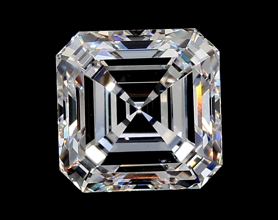 1.53 Carat Asscher Lab Diamond with  Cut Diamond in 14KT  view 1
