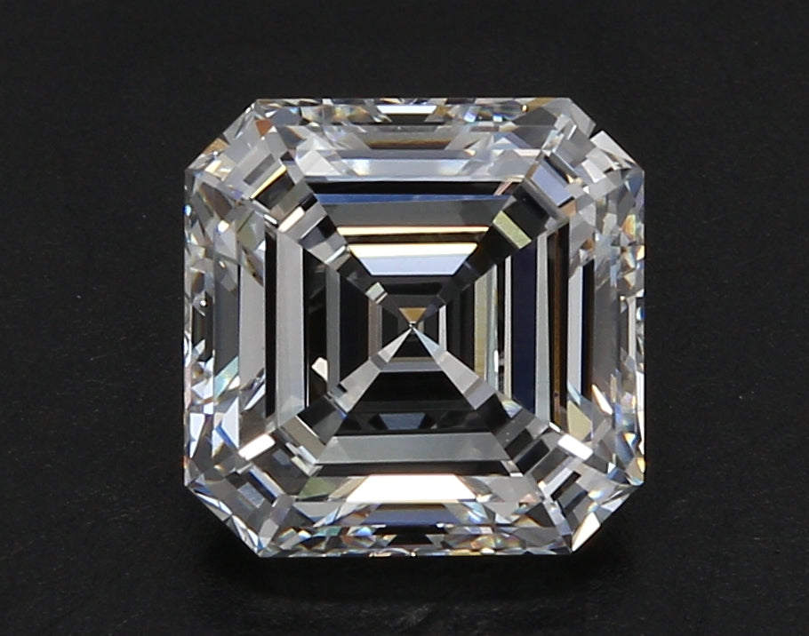 2.01 Carat Asscher Lab Diamond with  Cut Diamond in 14KT  view 1

