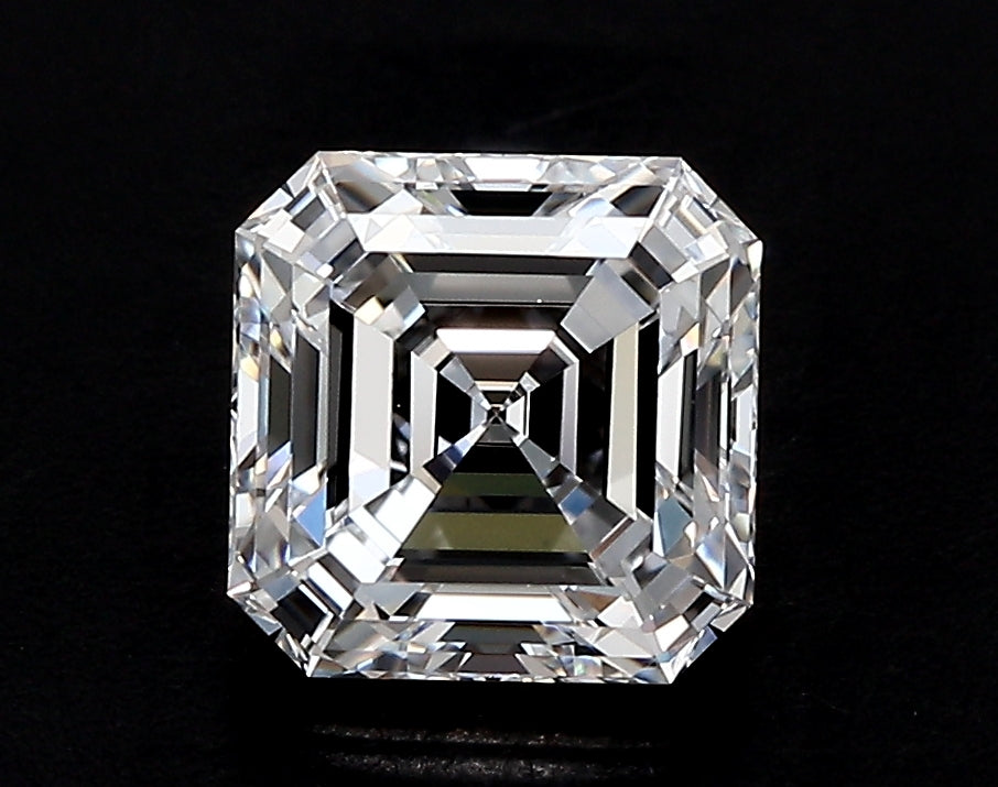 2.43 Carat Asscher Lab Diamond with  Cut Diamond in 14KT  view 1
