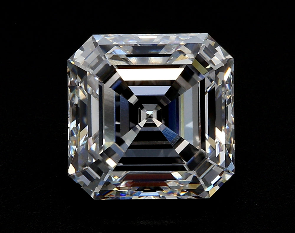 3.08 Carat Asscher Lab Diamond with  Cut Diamond in 14KT  view 1
