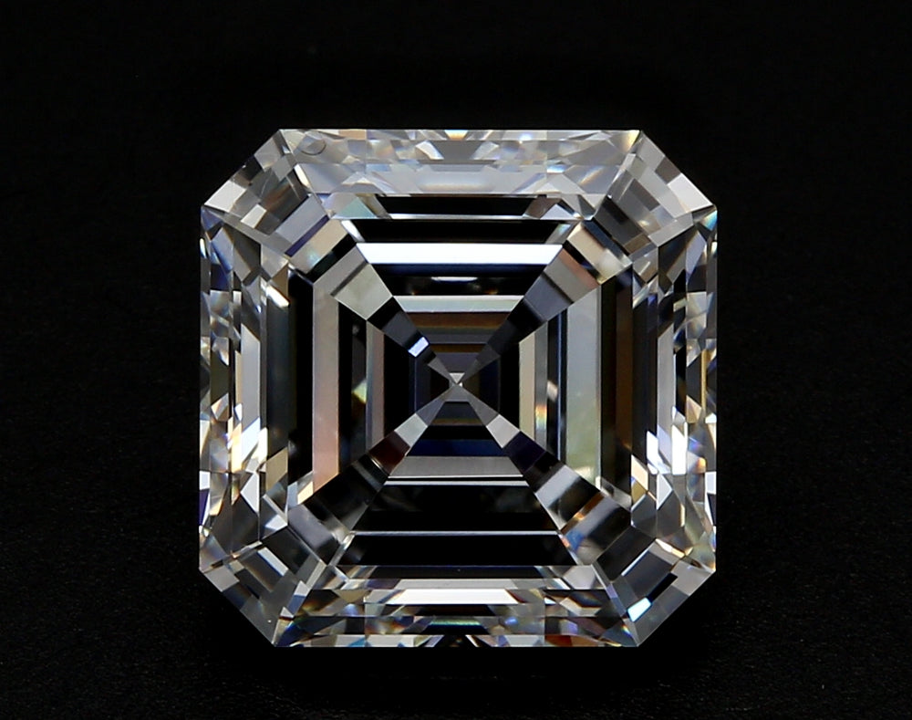 1.5 Carat Asscher Lab Diamond with  Cut Diamond in 14KT  view 1
